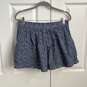Blue Floral Mini Skirt